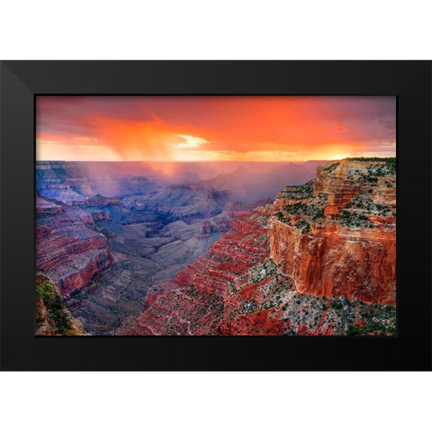 Monsoon Sunset Black Modern Wood Framed Art Print by Gavrilis, John