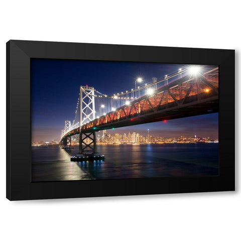 Under The Bay Bridge Black Modern Wood Framed Art Print with Double Matting by Gavrilis, John