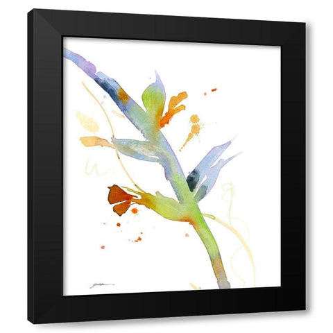 Budding Black Modern Wood Framed Art Print with Double Matting by Golden, Sheila