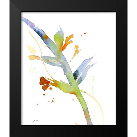 Budding Black Modern Wood Framed Art Print by Golden, Sheila