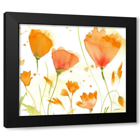 Poppy Moment Black Modern Wood Framed Art Print by Golden, Sheila
