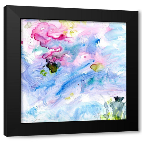 Violet Waters Black Modern Wood Framed Art Print by Golden, Sheila