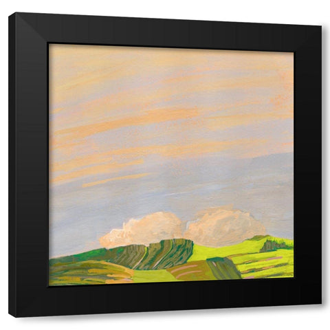 Hills and Clouds Black Modern Wood Framed Art Print by Gordon, Toby
