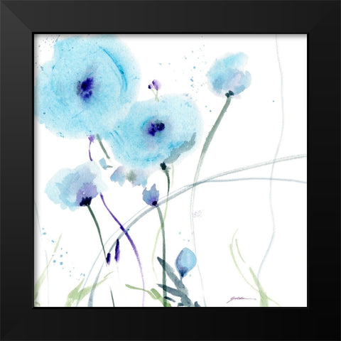 Blues Black Modern Wood Framed Art Print by Golden, Sheila