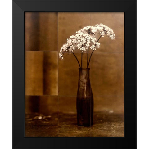 Night Flower Black Modern Wood Framed Art Print by Gauthier, Jan