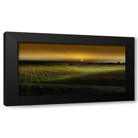 Alentejo Sunset Black Modern Wood Framed Art Print by Goncalves, Adelino