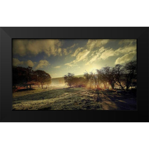 Here Comes the Sun Black Modern Wood Framed Art Print by Goncalves, Adelino