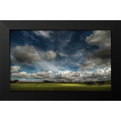 Love Clouds Black Modern Wood Framed Art Print by Goncalves, Adelino