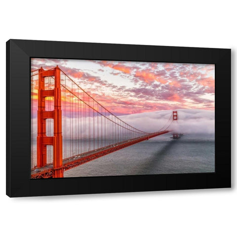 Evening Commute Black Modern Wood Framed Art Print by Gordon, Dave