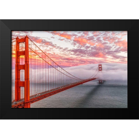 Evening Commute Black Modern Wood Framed Art Print by Gordon, Dave