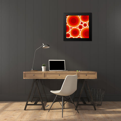 Circles 1 Black Modern Wood Framed Art Print by GraphINC