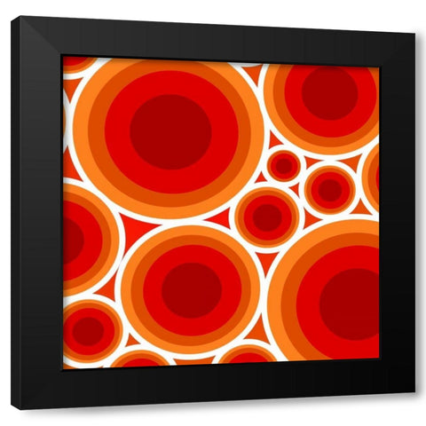 Circles 1 Black Modern Wood Framed Art Print by GraphINC