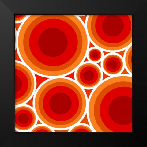 Circles 1 Black Modern Wood Framed Art Print by GraphINC