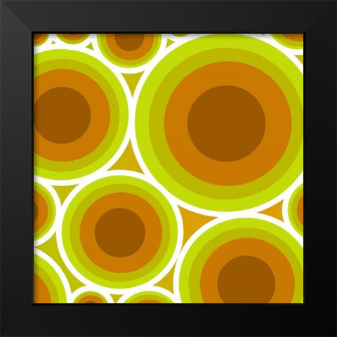 Circles 2 Black Modern Wood Framed Art Print by GraphINC