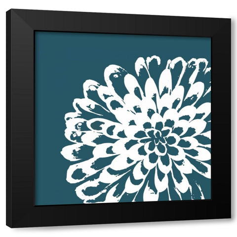 Graphic Flower 1 Black Modern Wood Framed Art Print with Double Matting by GraphINC