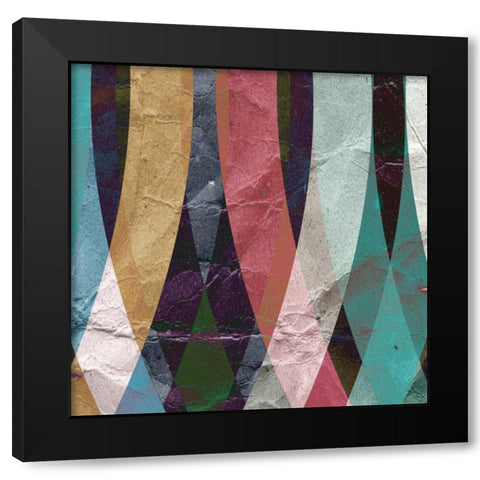 Geometric Design 4 Black Modern Wood Framed Art Print with Double Matting by GraphINC Studio