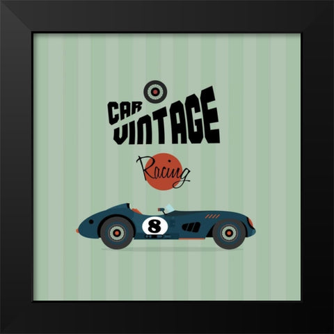 Vintage Racing 1 Black Modern Wood Framed Art Print by GraphINC Studio