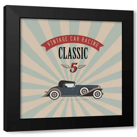 Vintage Racing 4 Black Modern Wood Framed Art Print with Double Matting by GraphINC Studio