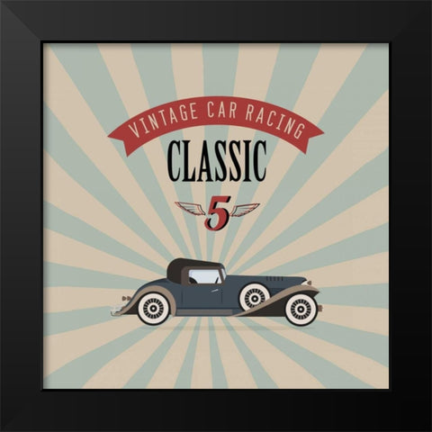 Vintage Racing 4 Black Modern Wood Framed Art Print by GraphINC Studio