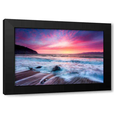 Distant Glow Black Modern Wood Framed Art Print with Double Matting by Gordon, Dave