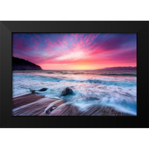 Distant Glow Black Modern Wood Framed Art Print by Gordon, Dave