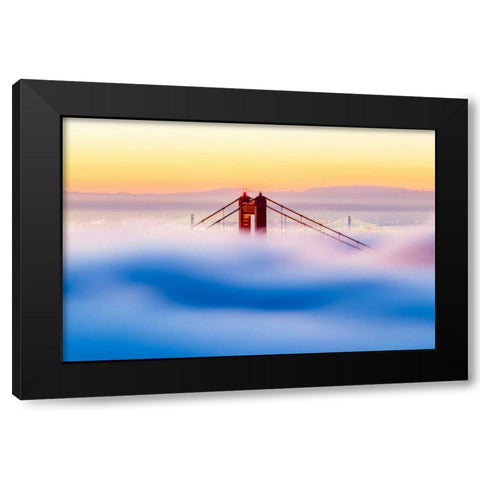 Across The Bay Black Modern Wood Framed Art Print by Gordon, Dave