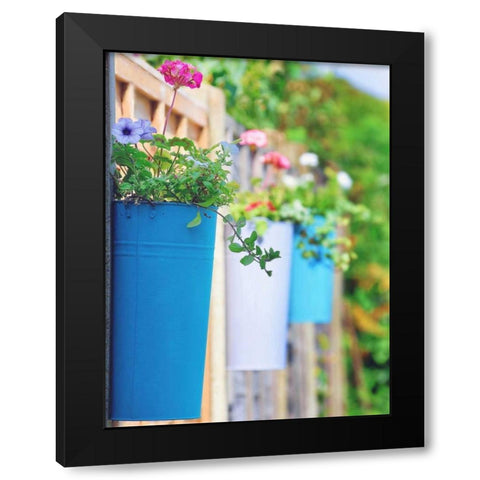 The Colored Pots Black Modern Wood Framed Art Print by Goncalves, Adelino