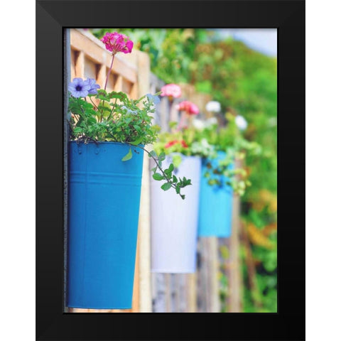 The Colored Pots Black Modern Wood Framed Art Print by Goncalves, Adelino