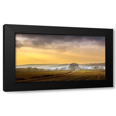 The Farm Black Modern Wood Framed Art Print by Goncalves, Adelino