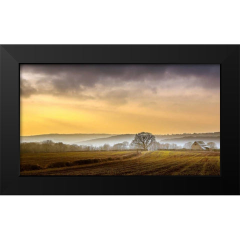 The Farm Black Modern Wood Framed Art Print by Goncalves, Adelino