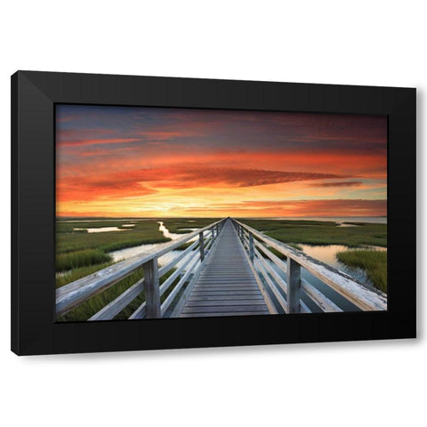 Greys Beach Sunset Black Modern Wood Framed Art Print with Double Matting by Gendreau, Katherine