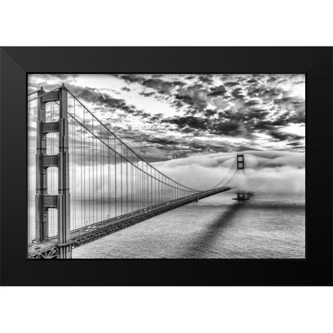Evening Commute BW Black Modern Wood Framed Art Print by Gordon, Dave