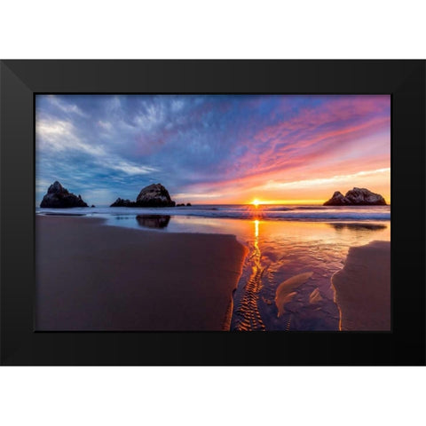 River of Gold Black Modern Wood Framed Art Print by Gordon, Dave
