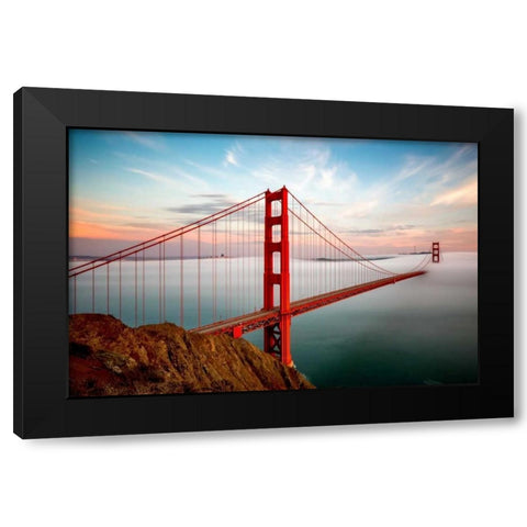 Into the Mist Black Modern Wood Framed Art Print with Double Matting by Gordon, Dave