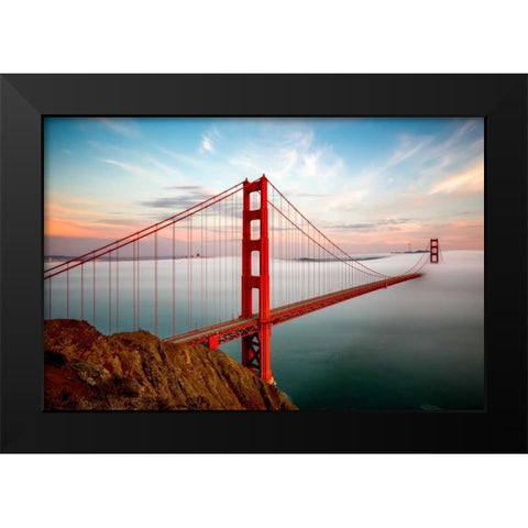 Into the Mist Black Modern Wood Framed Art Print by Gordon, Dave