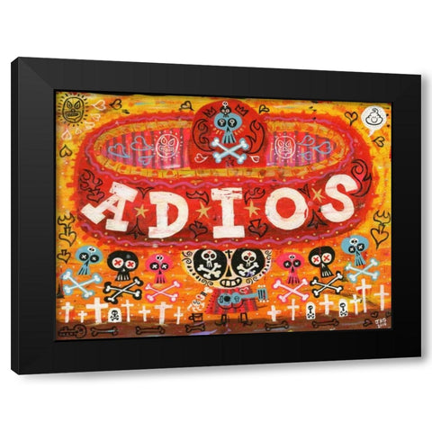 Adios Amigos Black Modern Wood Framed Art Print with Double Matting by Gutierrez, Jorge R.