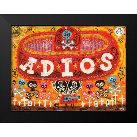 Adios Amigos Black Modern Wood Framed Art Print by Gutierrez, Jorge R.