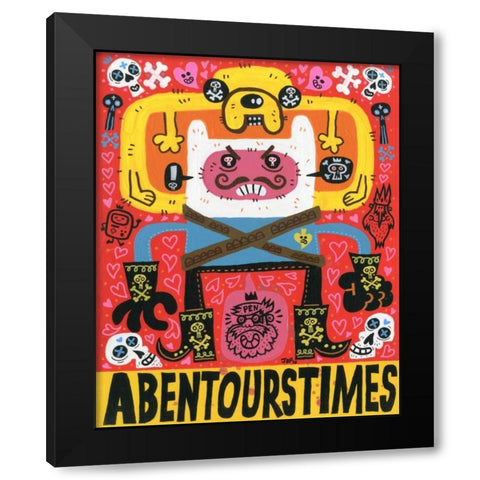 Las Aventuras de Pen Black Modern Wood Framed Art Print with Double Matting by Gutierrez, Jorge R.