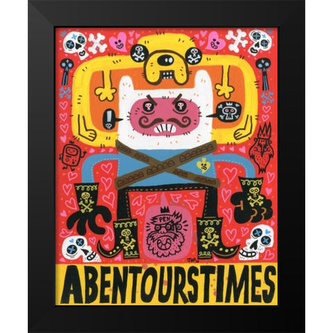 Las Aventuras de Pen Black Modern Wood Framed Art Print by Gutierrez, Jorge R.