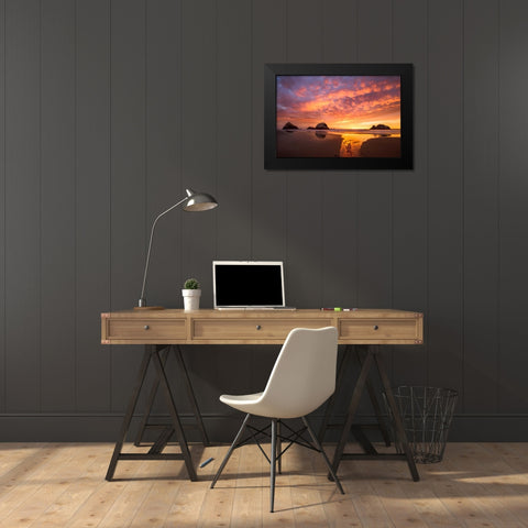 Flow Black Modern Wood Framed Art Print by Gordon, Dave