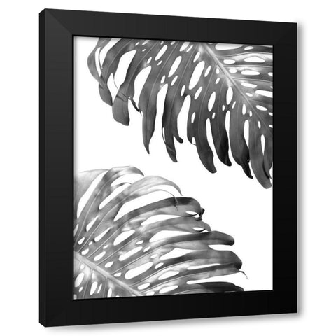 Double Philodendron - BW Black Modern Wood Framed Art Print by Greer, Lexie