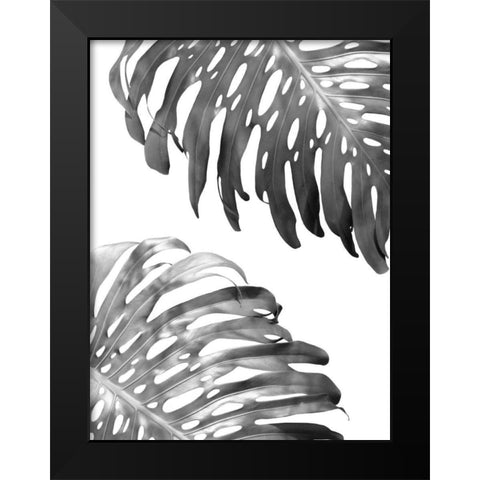 Double Philodendron - BW Black Modern Wood Framed Art Print by Greer, Lexie