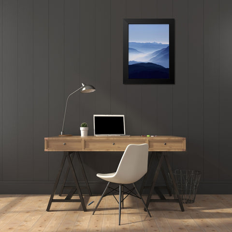 Blue Mountains Black Modern Wood Framed Art Print by Greer, Lexie
