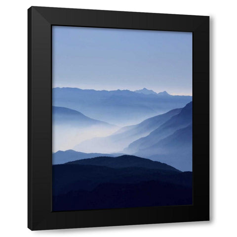 Blue Mountains Black Modern Wood Framed Art Print with Double Matting by Greer, Lexie