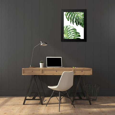 Double Philodendron - color Black Modern Wood Framed Art Print by Greer, Lexie