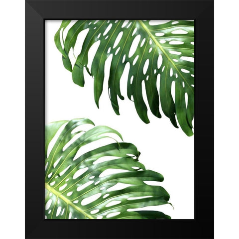 Double Philodendron - color Black Modern Wood Framed Art Print by Greer, Lexie