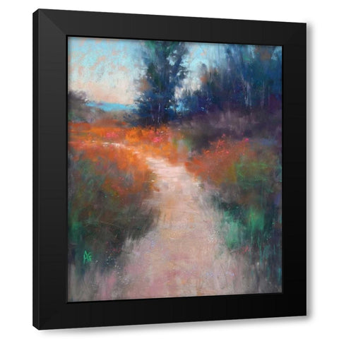 Behind the Trees Black Modern Wood Framed Art Print by Gos, Alejandra