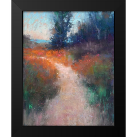 Behind the Trees Black Modern Wood Framed Art Print by Gos, Alejandra