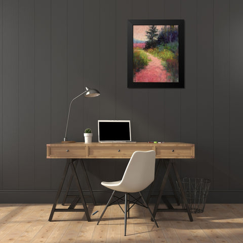 Magenta Black Modern Wood Framed Art Print by Gos, Alejandra