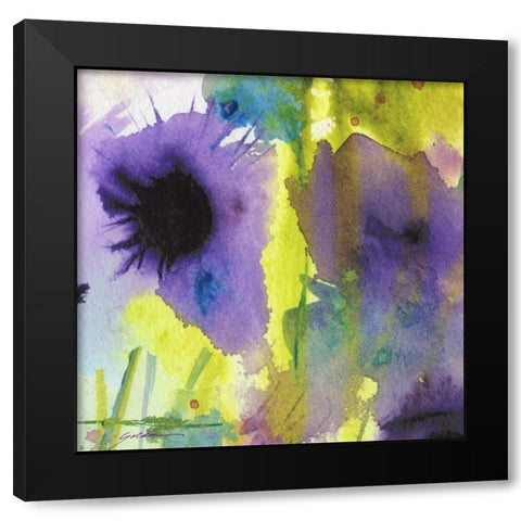Purple Essence Black Modern Wood Framed Art Print with Double Matting by Golden, Sheila